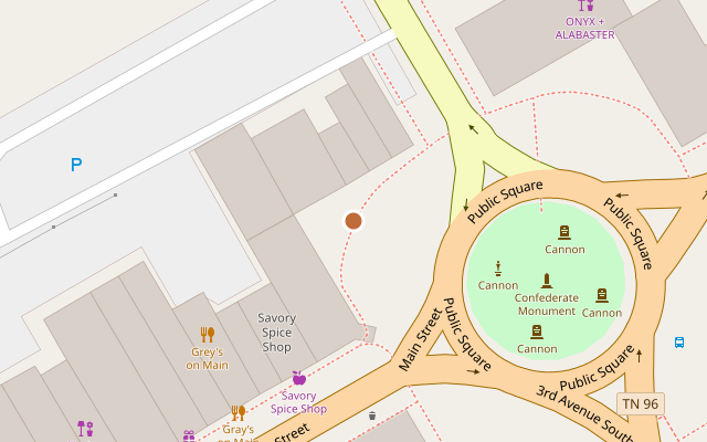 Map showing Franklin Location